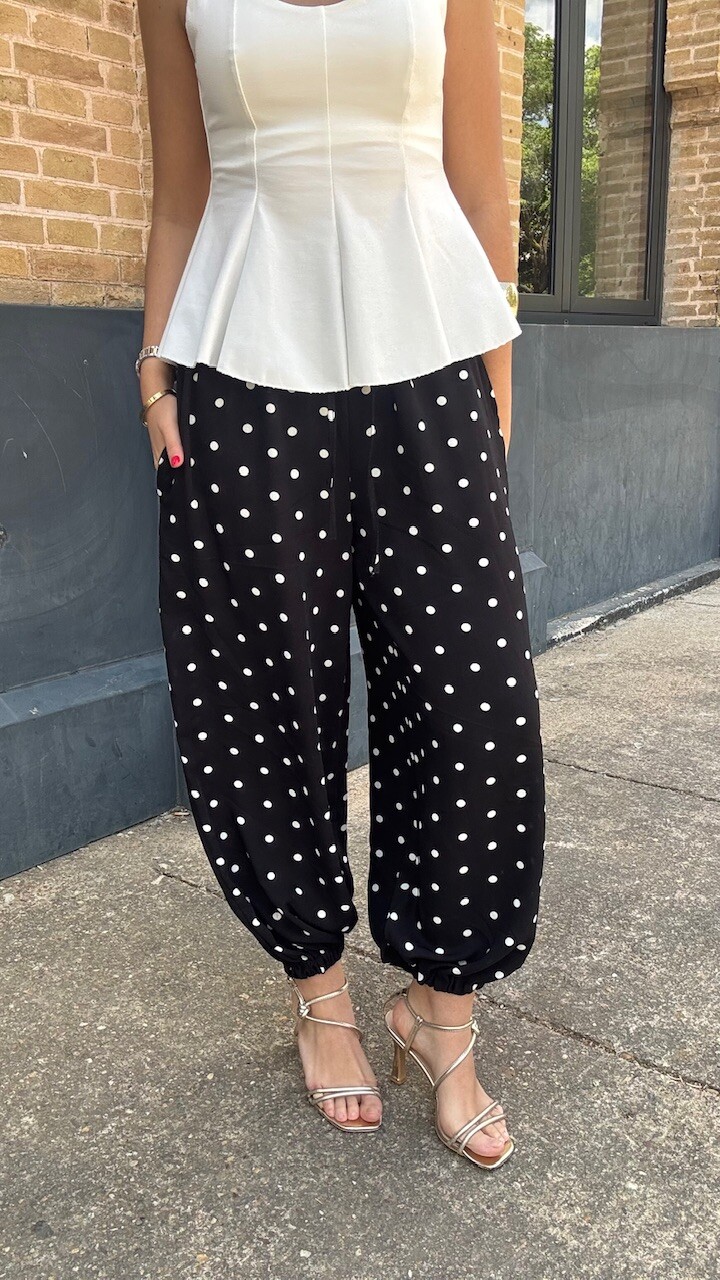 Pantalón Bombacho Lunares Negro - Imagen 5