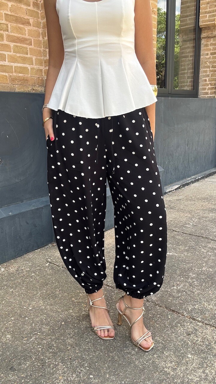 Pantalón Bombacho Lunares Negro - Imagen 7