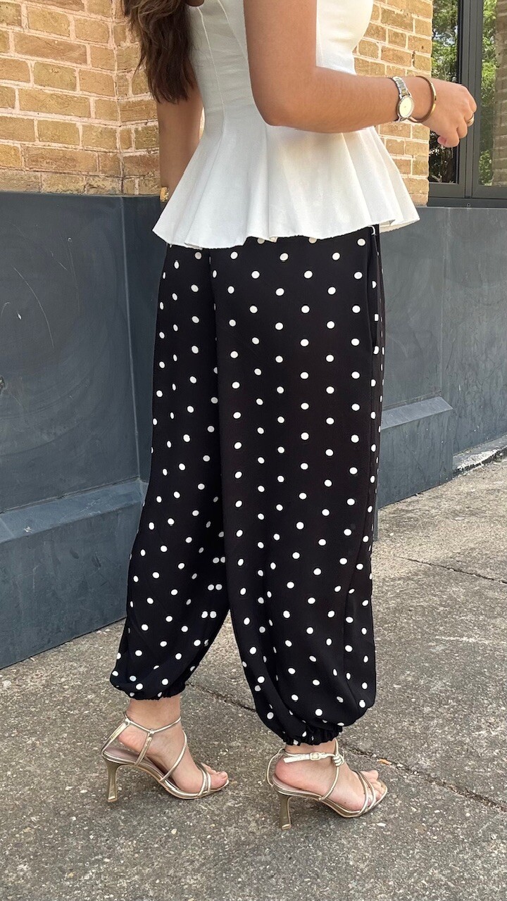 Pantalón Bombacho Lunares Negro - Imagen 8