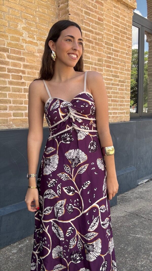 Vestido Adela Estampado Berenjena