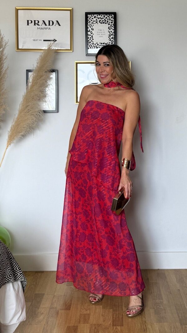 Vestido Diora Flores Rojo