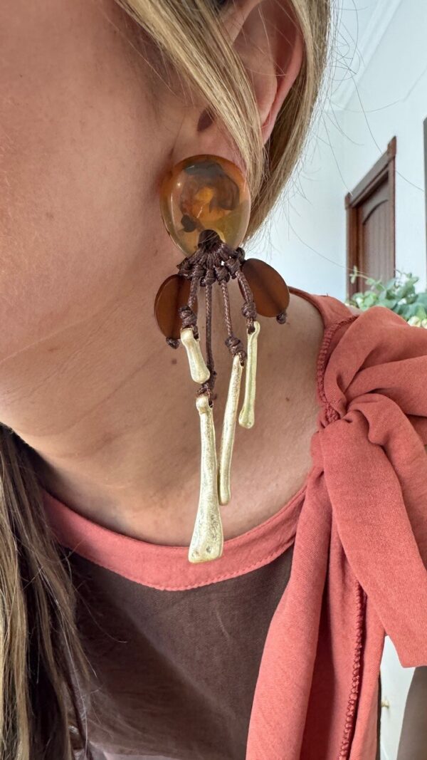 Pendientes Minerva Marrón