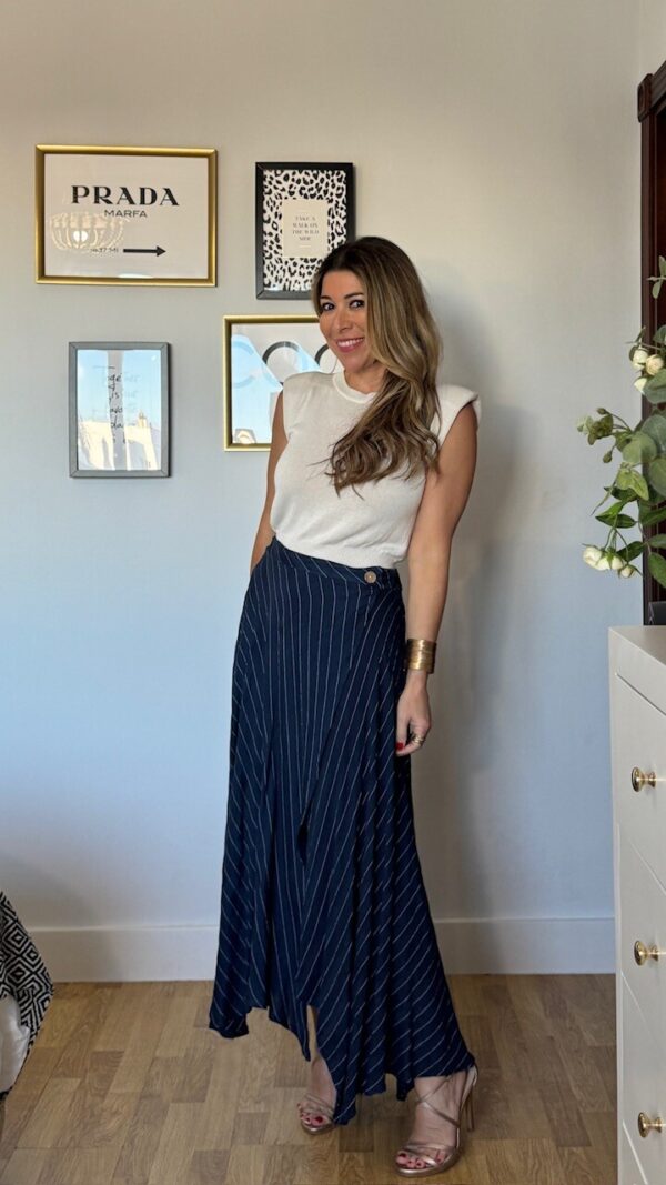 Falda Rayas Azul Marino
