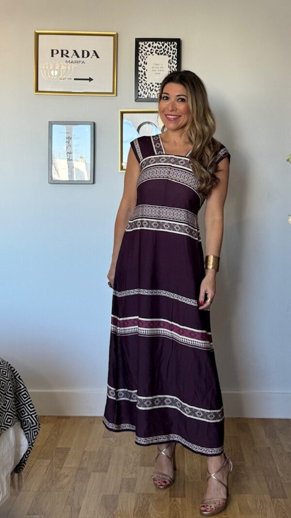 Vestido Azteca Berenjena