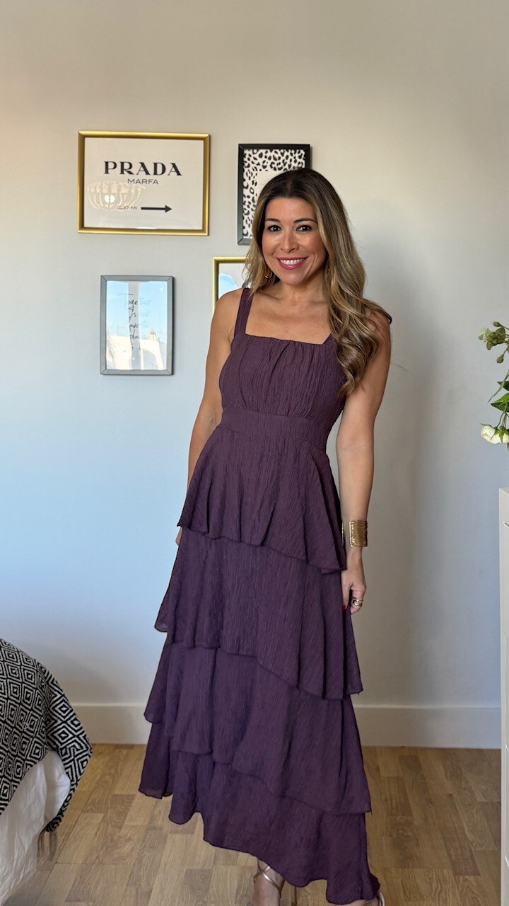 Vestido Acacia Volantes Berenjena - Imagen 7