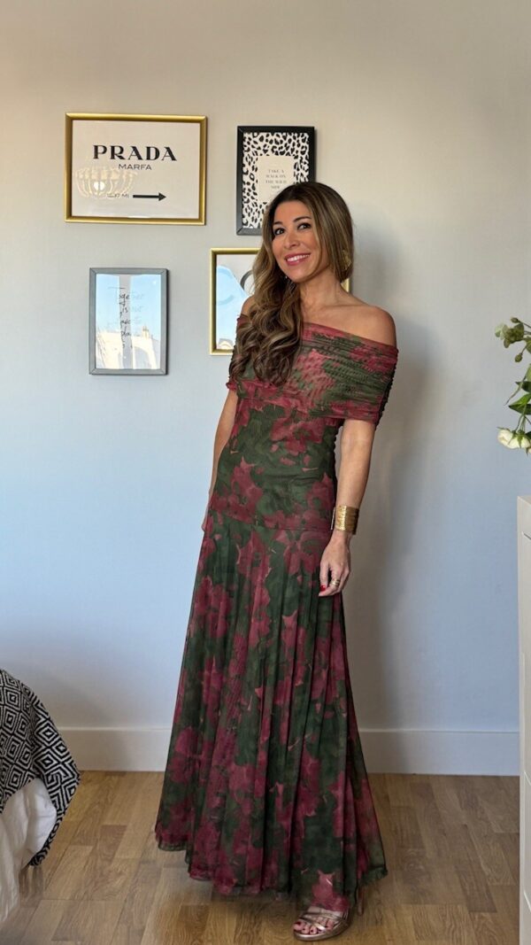 Vestido Tul Brigitte Verde Caza