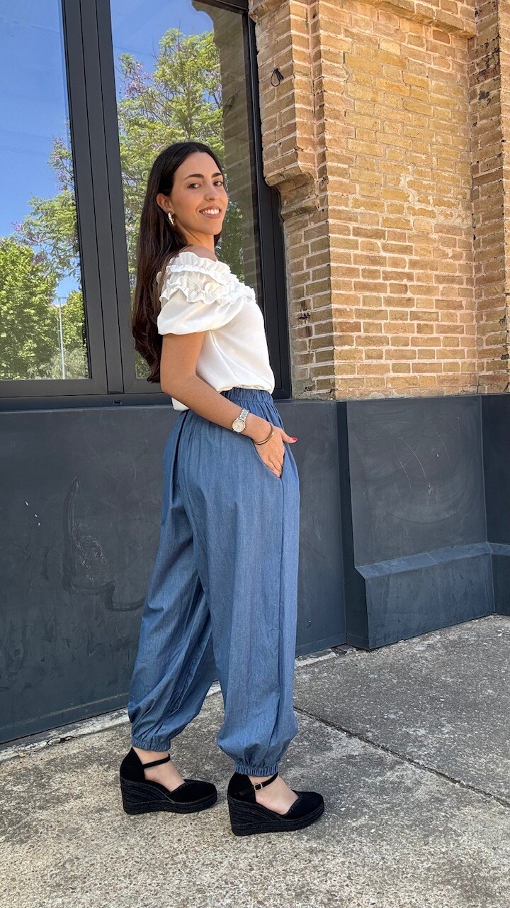 Pantalón Bombacho Denim - Imagen 5