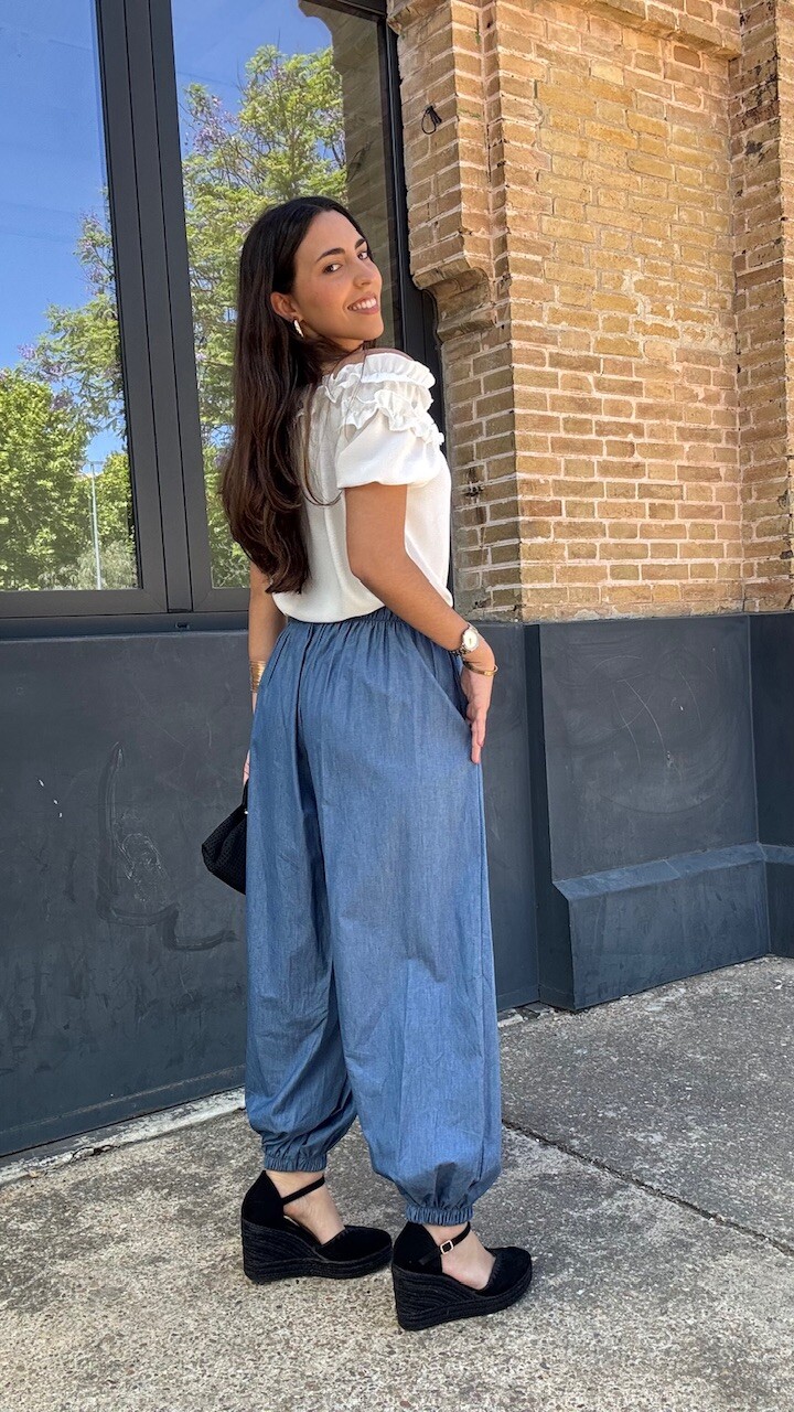 Pantalón Bombacho Denim - Imagen 2
