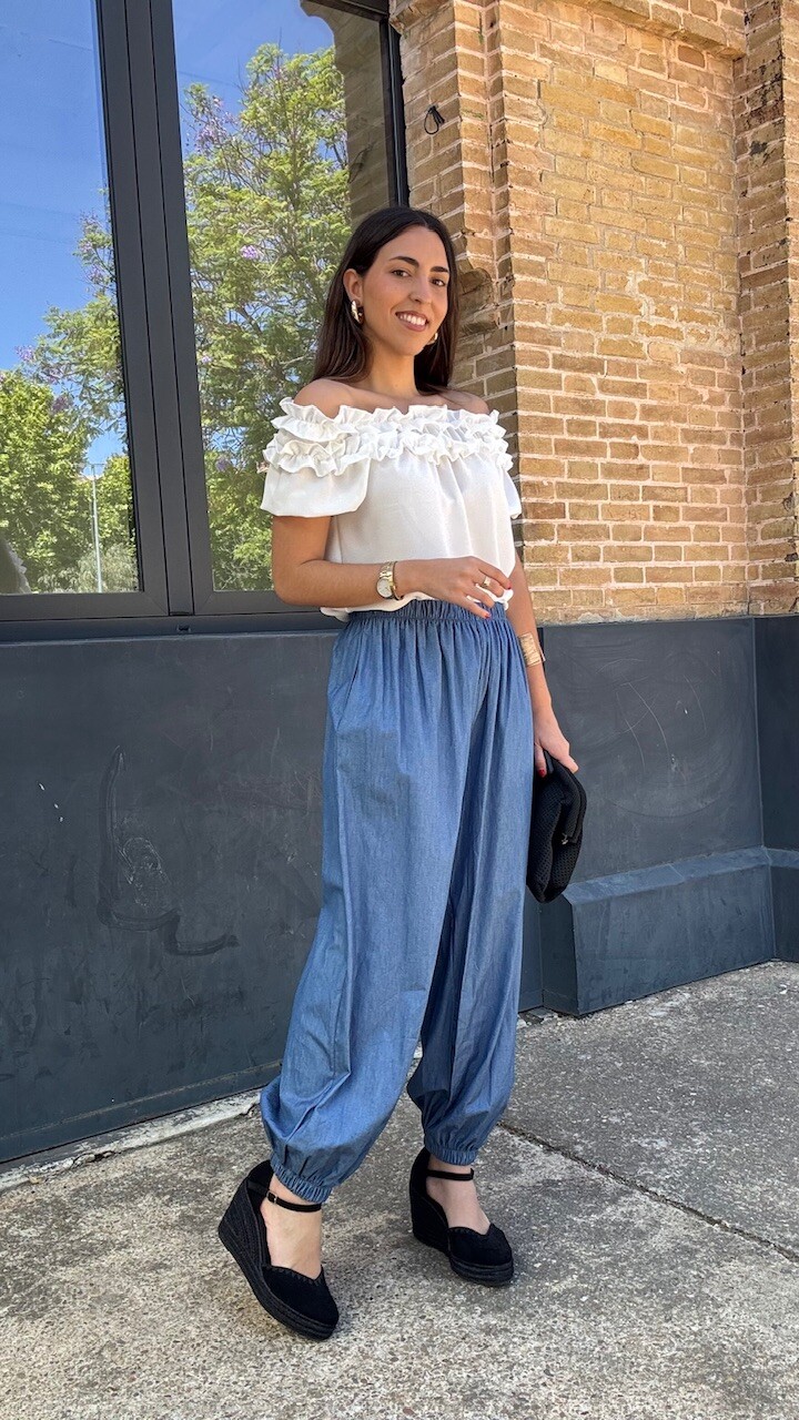 Pantalón Bombacho Denim