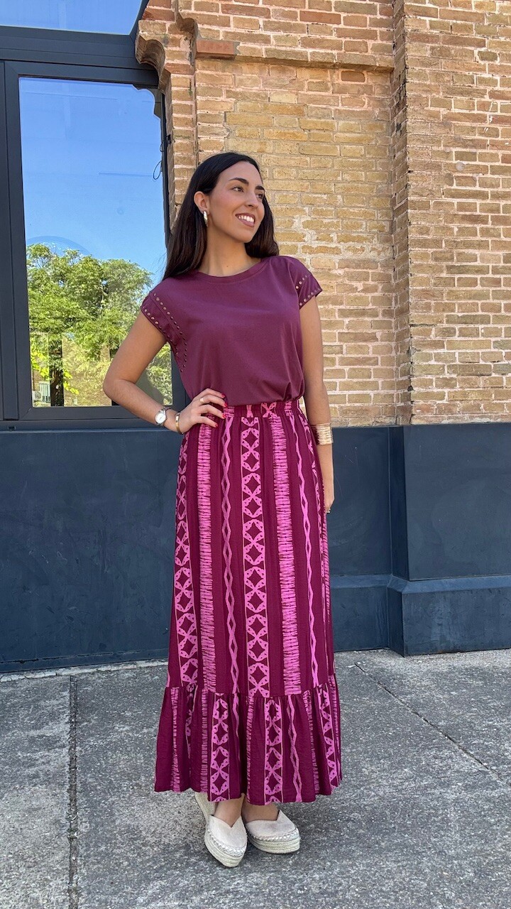 Camiseta Tachuelas Doradas Berenjena - Imagen 3
