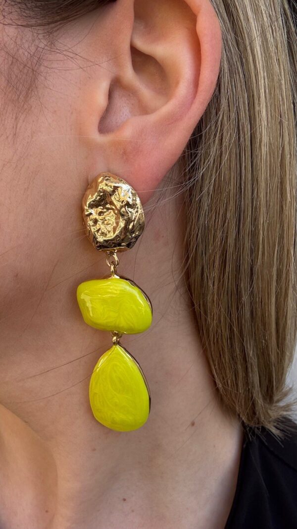 Pendientes Atenea Amarillo Lima