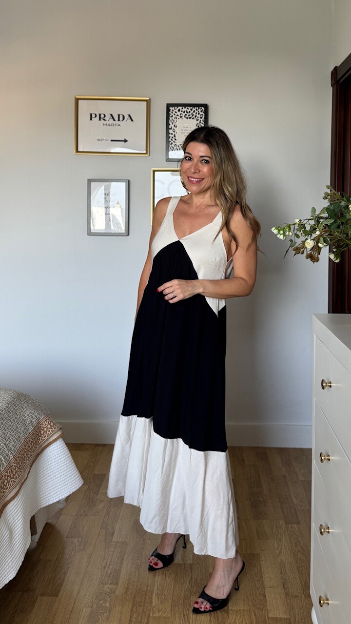 Vestido Nora Beige Negro - Imagen 8