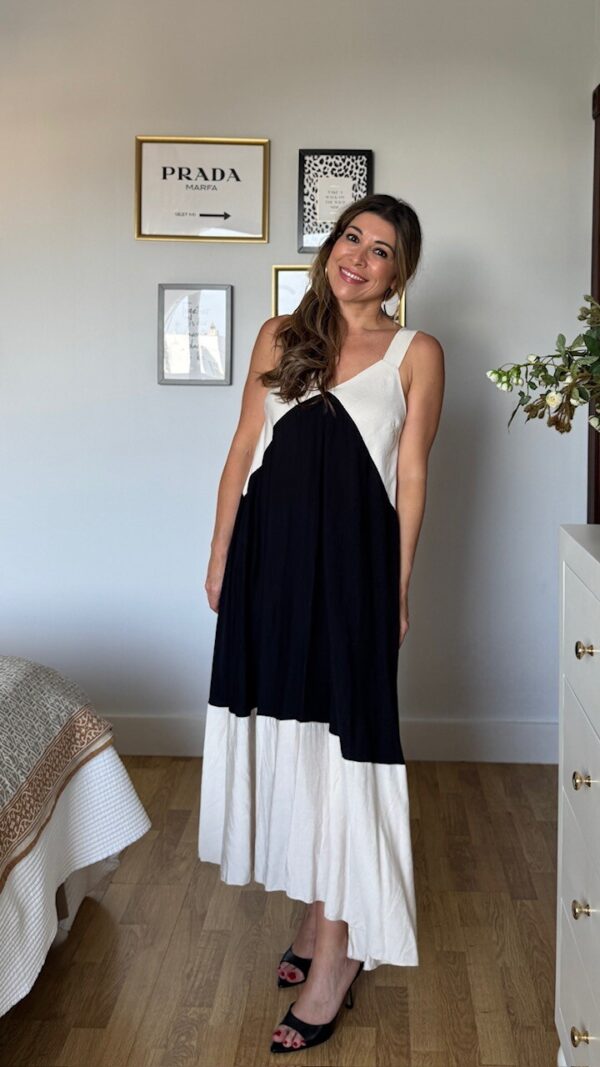 Vestido Nora Beige Negro