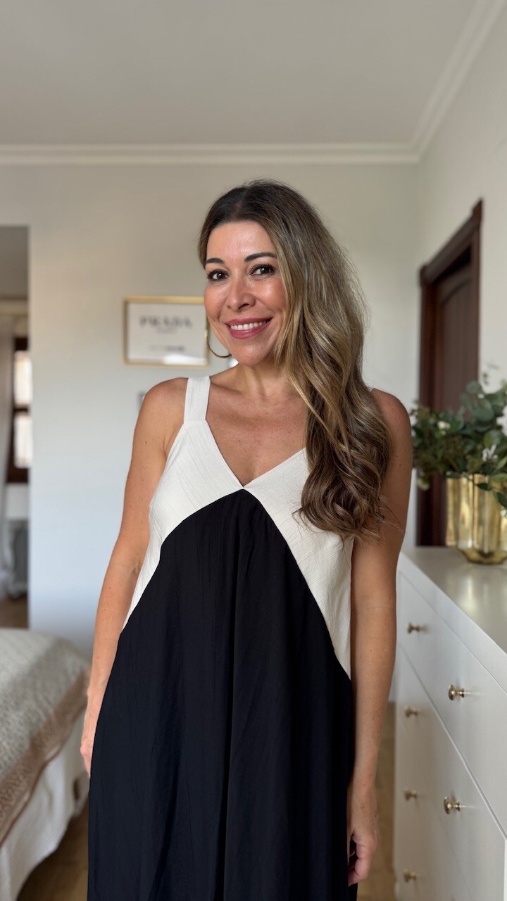 Vestido Nora Beige Negro - Imagen 6