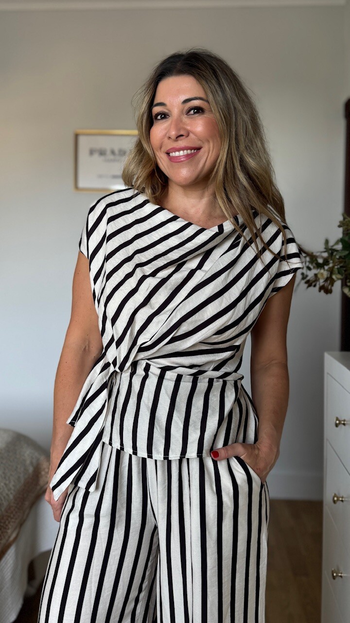 Conjunto Estampado Rayas Blanco Negro - Imagen 4