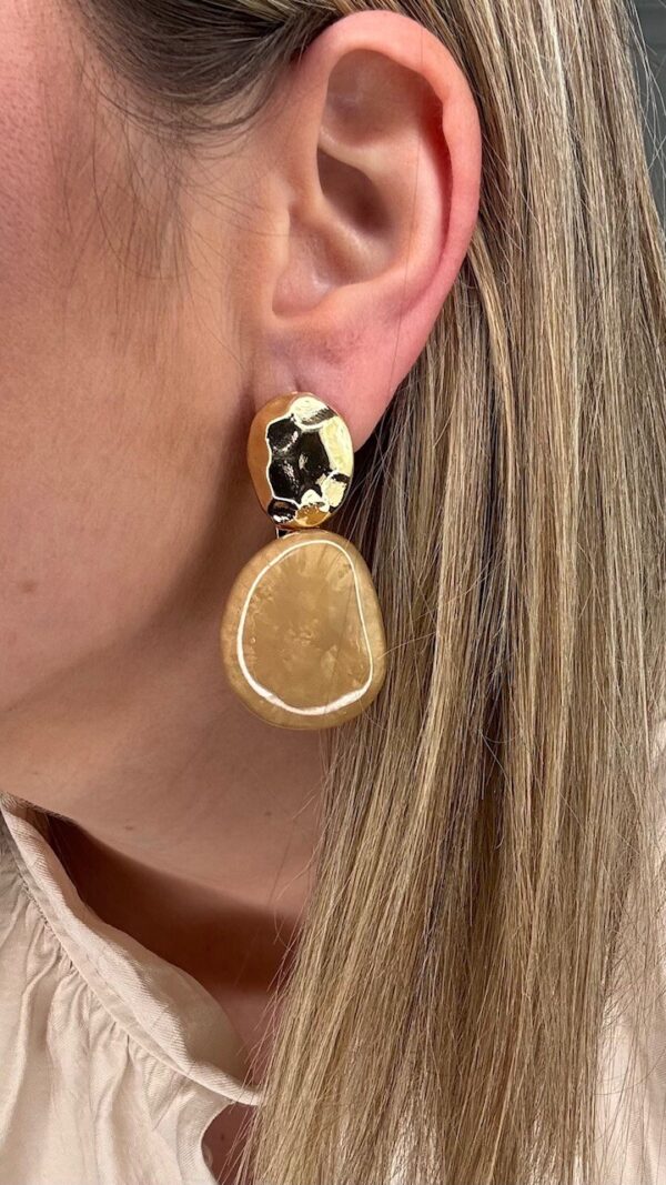 Pendientes Lágrima Camel Dorados