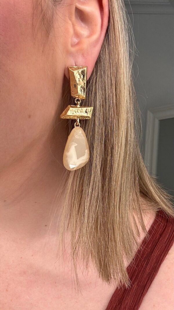 Pendientes Marien Dorados Beige