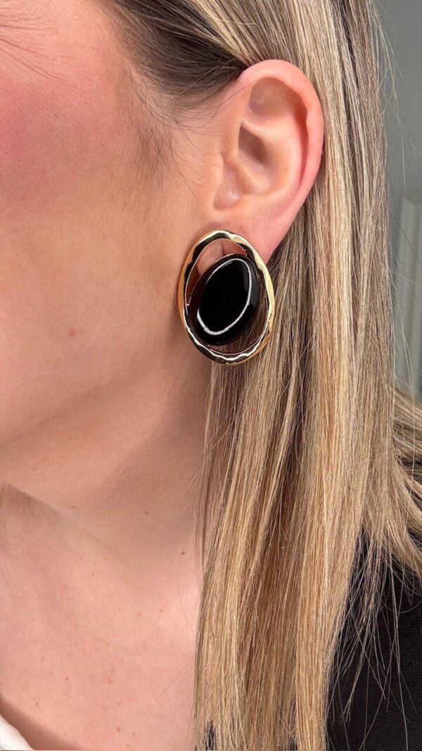 Pendientes Vintage Dorados Negros