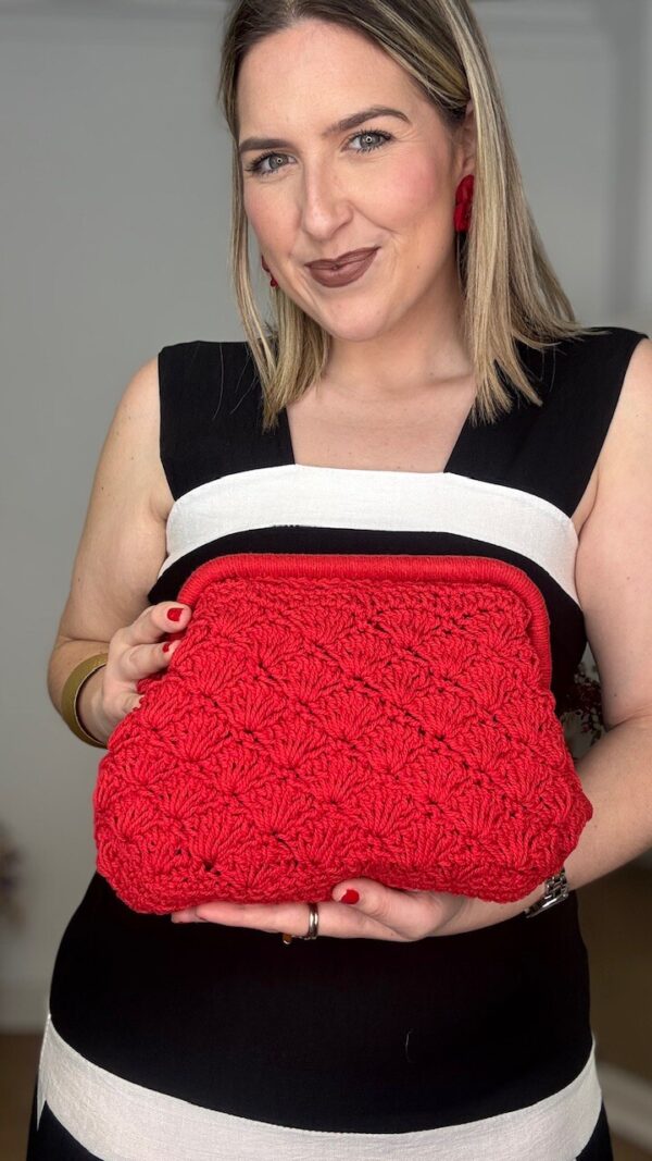 Bolso clutch Crochet Rojo