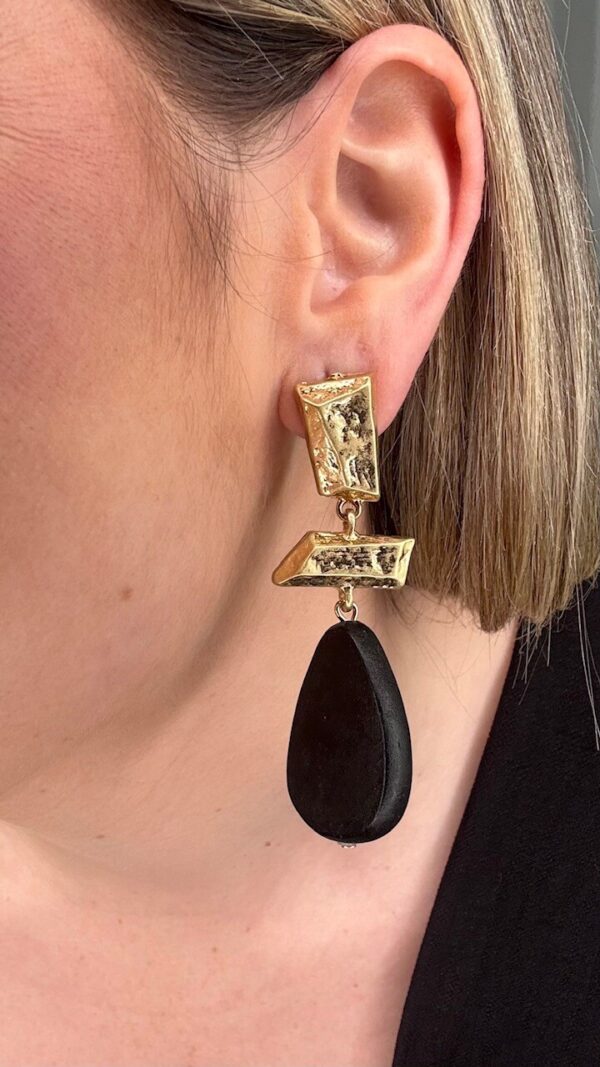 Pendientes Marien Dorados Negros