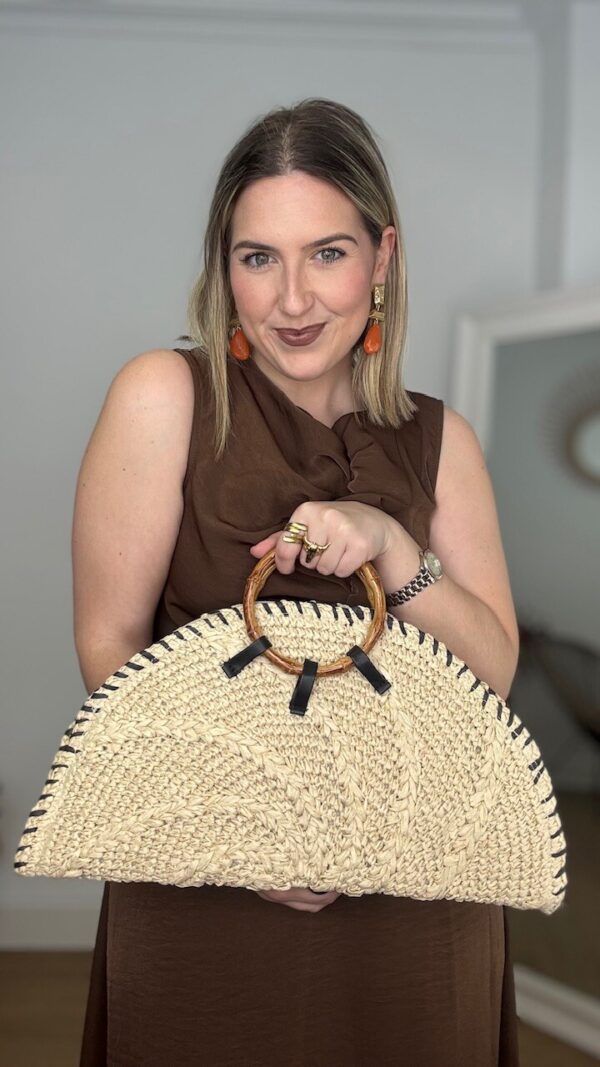 Maxi Bolso Mano Abanico Natural