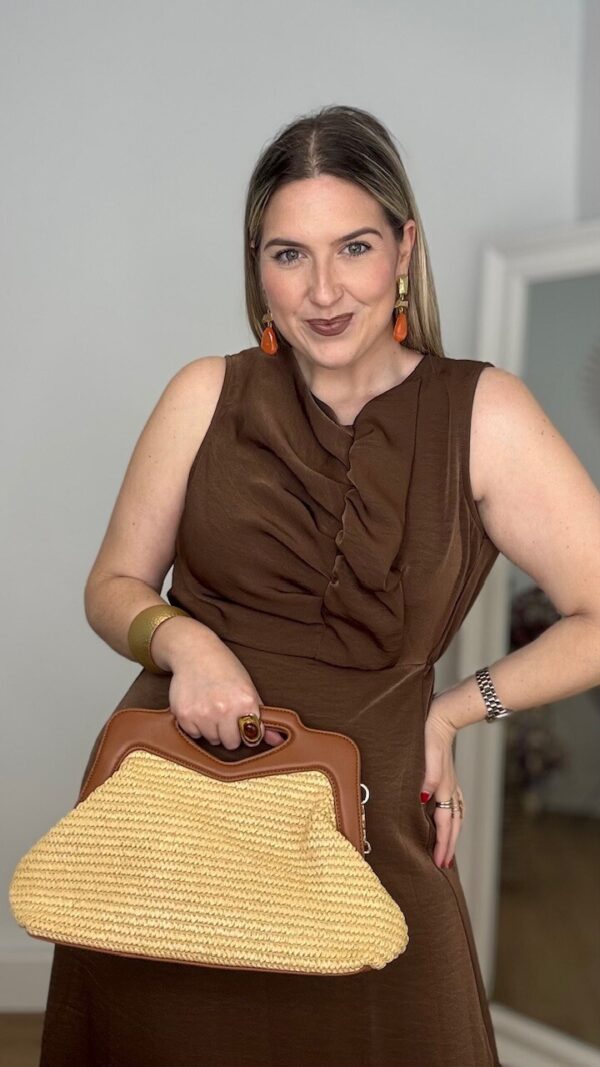Bolso Mano Bandolera Rafia Natural