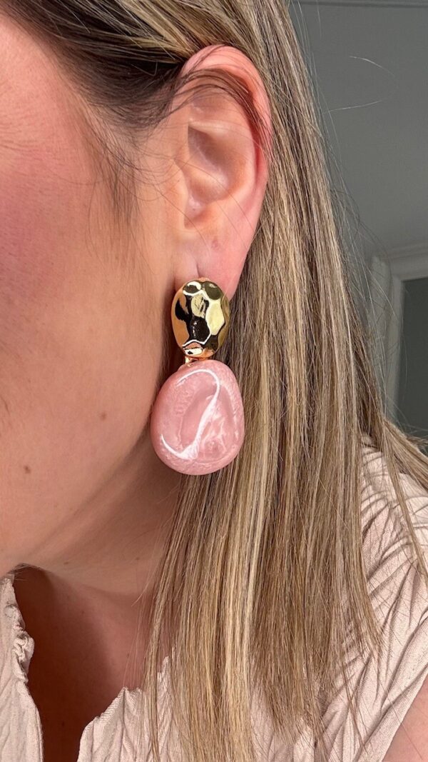 Pendientes Lágrima Rosas Dorados