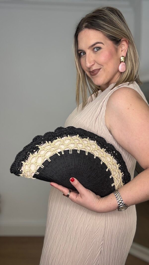 Maxi Cartera Rafia Negro