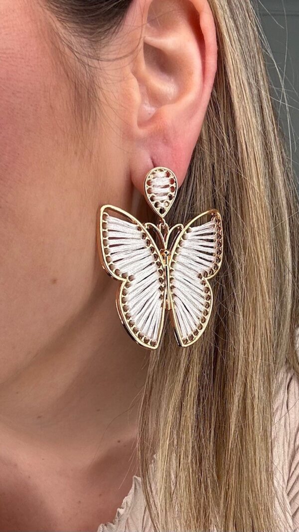 Pendientes Mariposa Dorados Blancos