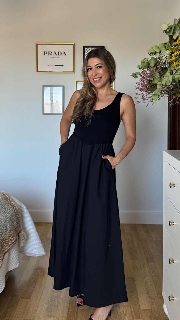 Vestido Camiseta Irene Negro - Imagen 5