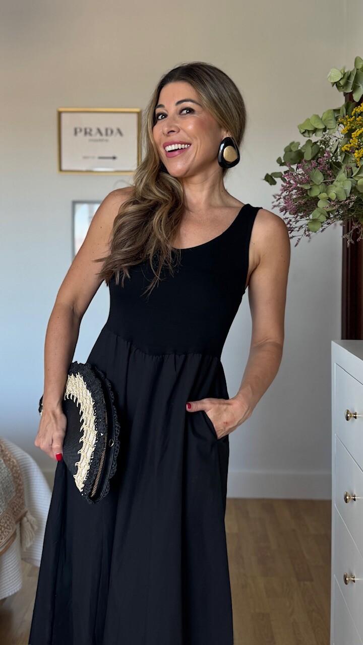 Vestido Camiseta Irene Negro - Imagen 2