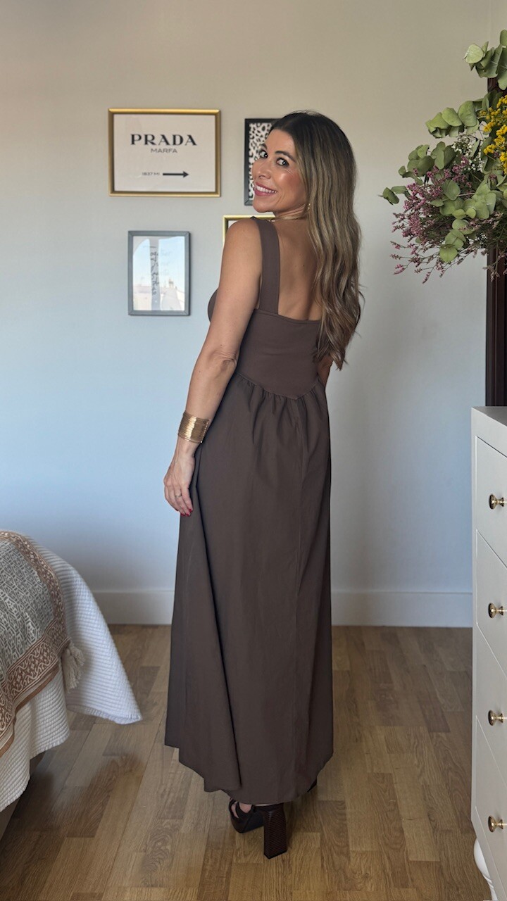 Vestido Camiseta Irene Marrón - Imagen 3