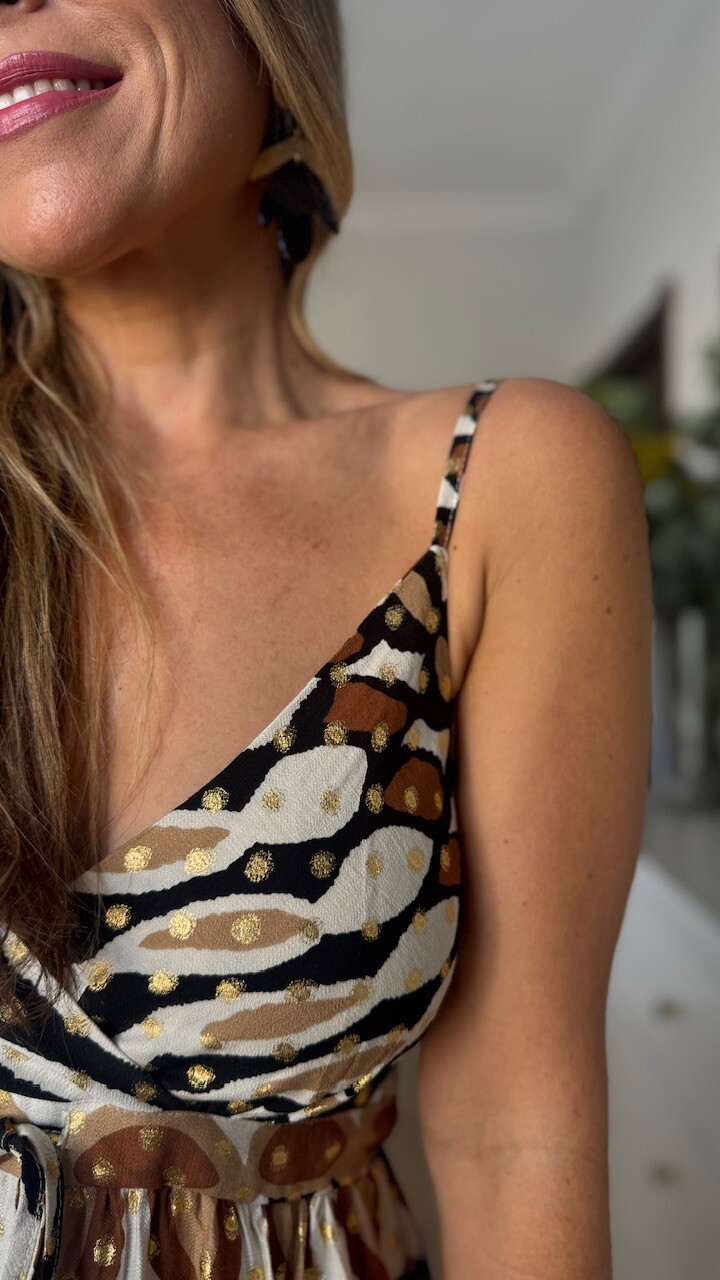 Vestido Alborán Negro Marrón - Imagen 6