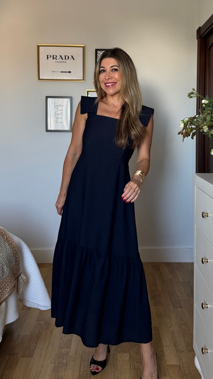 Vestido Victoria Azul Marino - Imagen 5