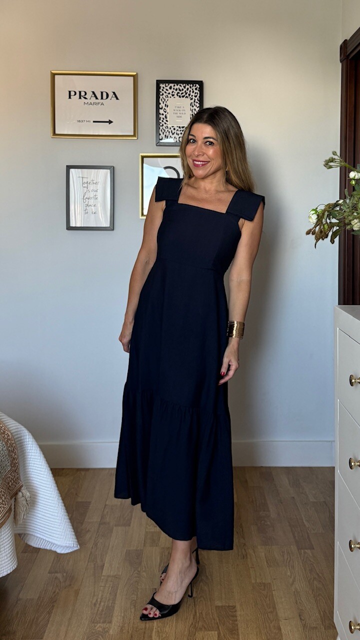 Vestido Victoria Azul Marino - Imagen 3
