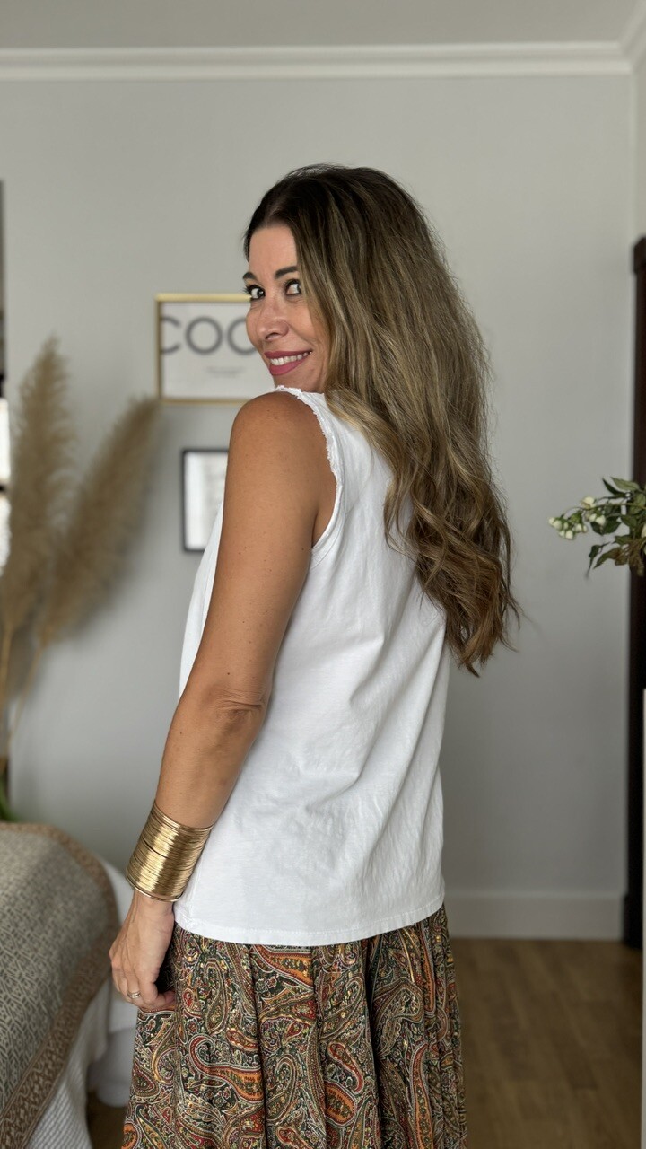 Camiseta Tirantes Tachas Blanca - Imagen 7