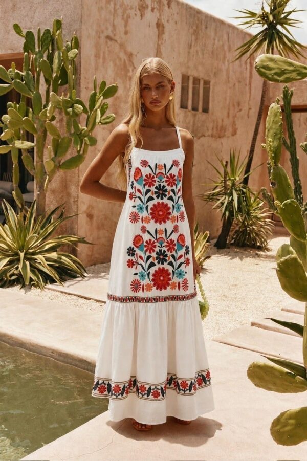 Vestido Bordado Jimena Blanco