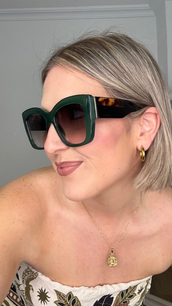 Gafas de sol Verde Botella Carey
