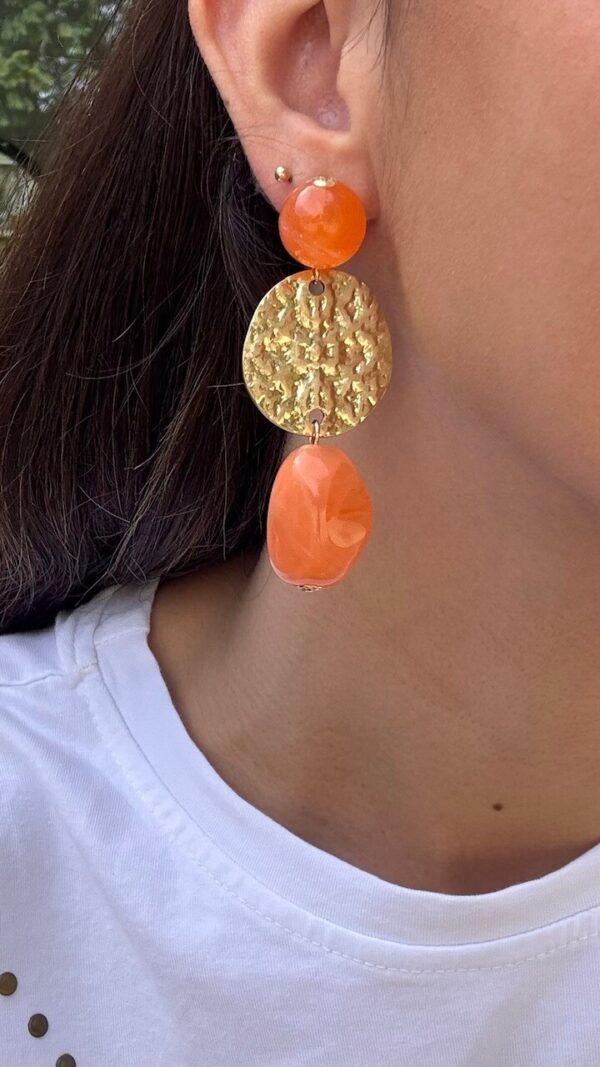 Pendientes Alice Dorados Naranja