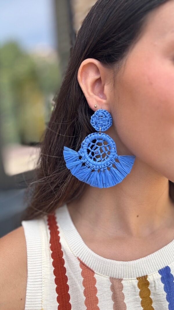 Pendientes Grecia Rafia Azul Ducado