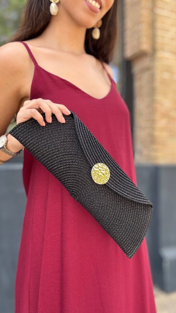 Cartera Rafia Trentino Negro