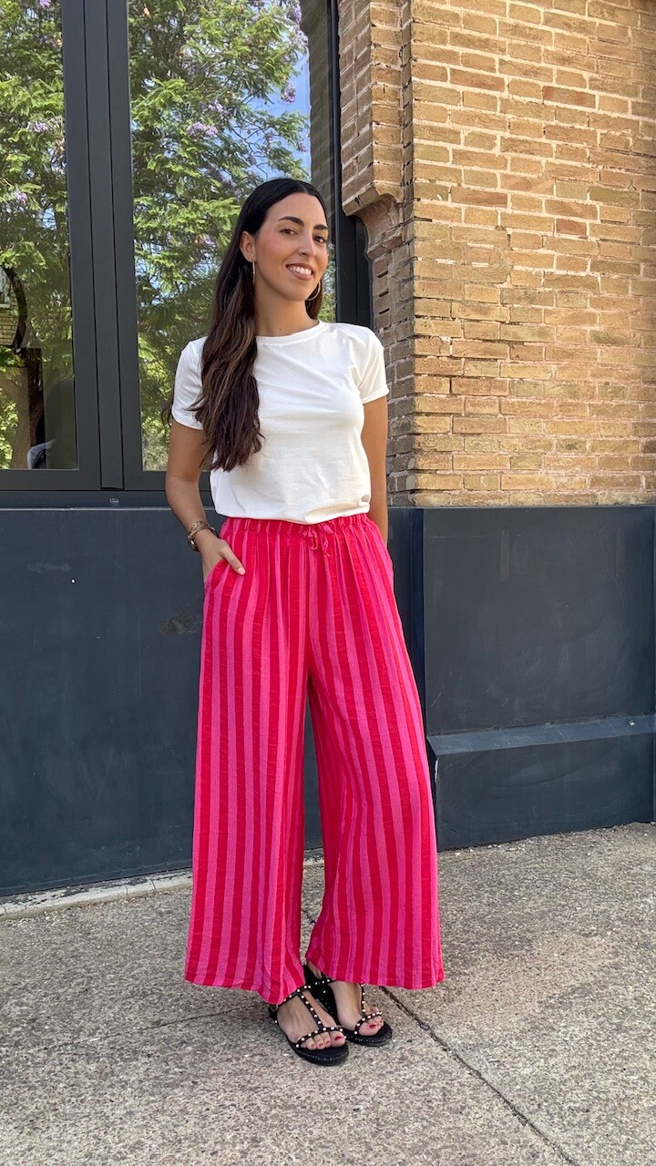 Pantalón Rayas Rosa Rojo - Imagen 6