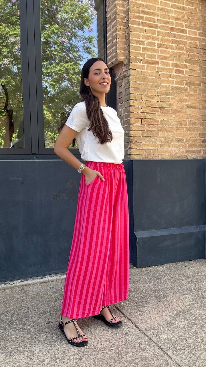 Pantalón Rayas Rosa Rojo - Imagen 4