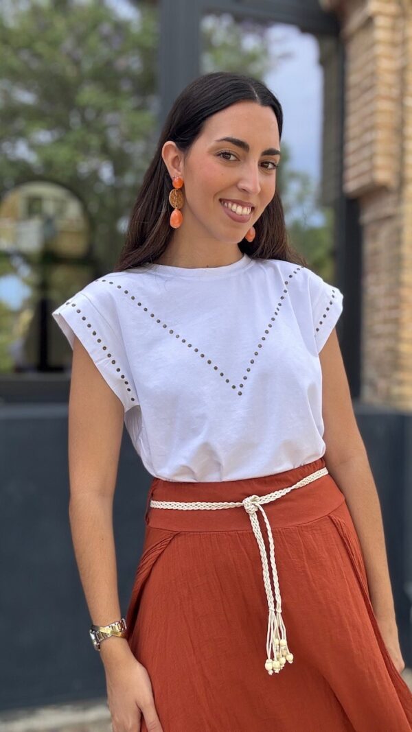 Camiseta Tachas Aurora Blanca