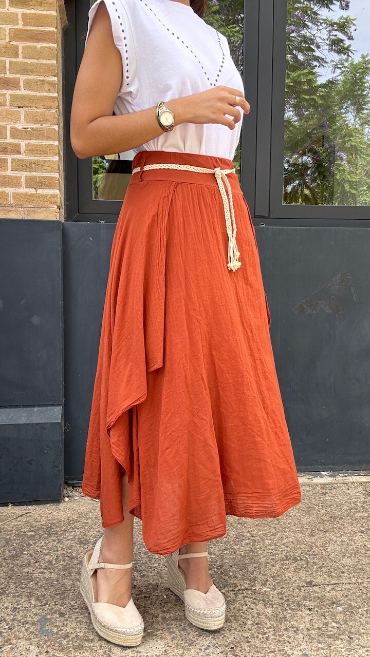Falda Asimétrica Teja - Imagen 2
