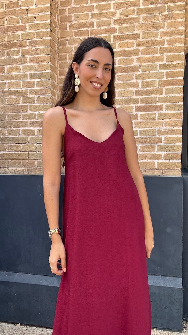 Vestido Detalle Espalda Burdeos - Imagen 6