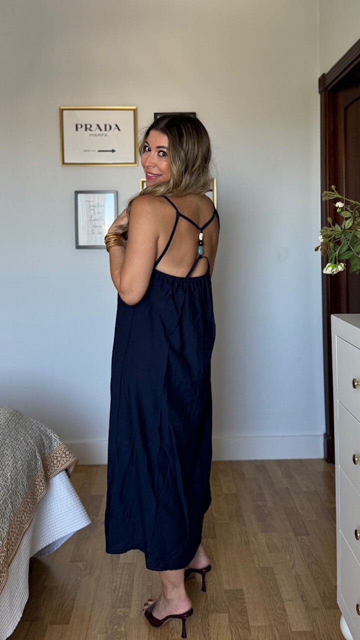 Vestido Detalle Espalda Azul Marino