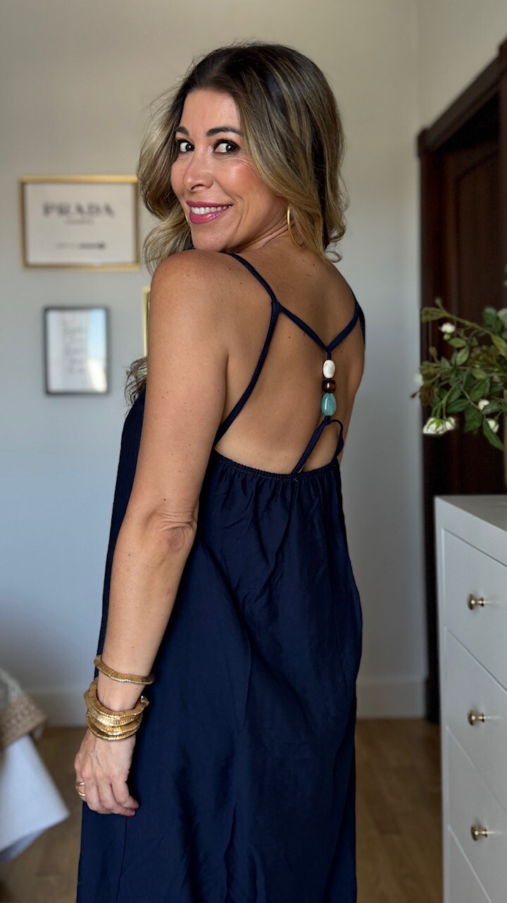 Vestido Detalle Espalda Azul Marino - Imagen 2