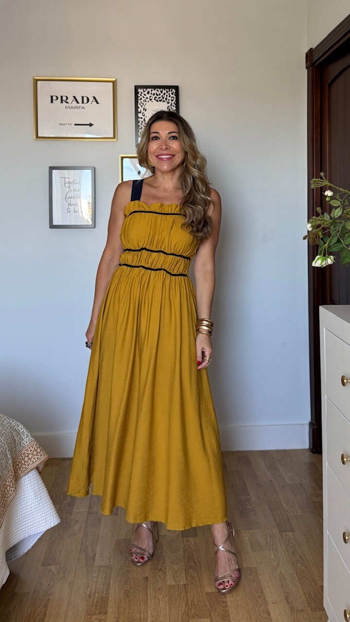 Vestido Jimena Mostaza - Imagen 4
