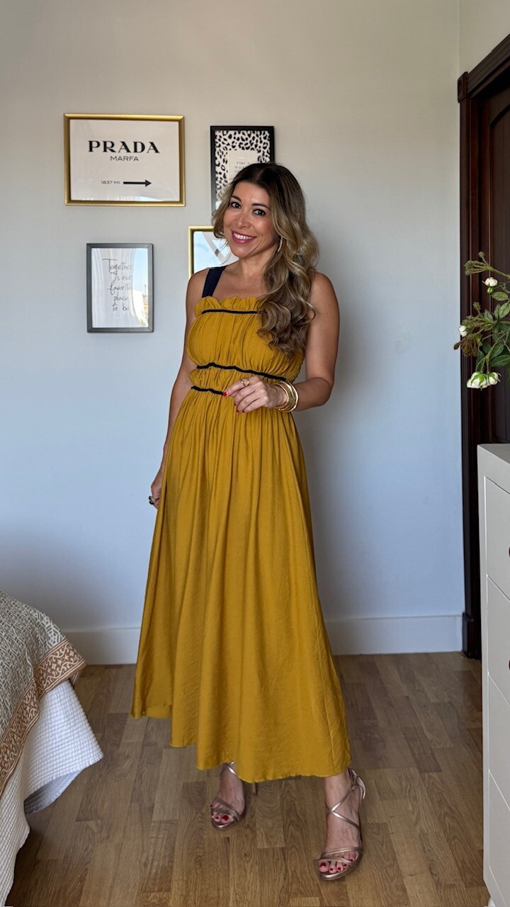 Vestido Jimena Mostaza - Imagen 6